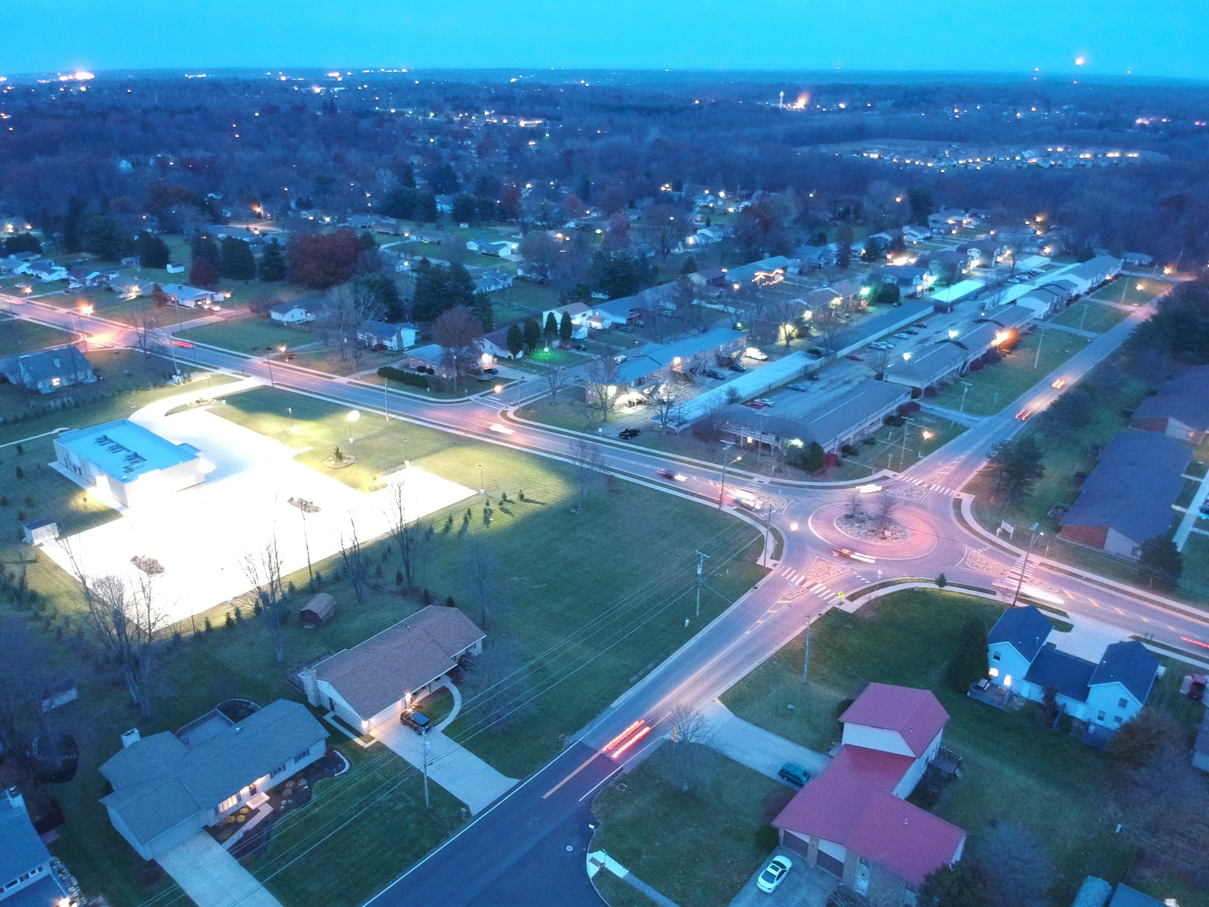 Aerial of neighborhood