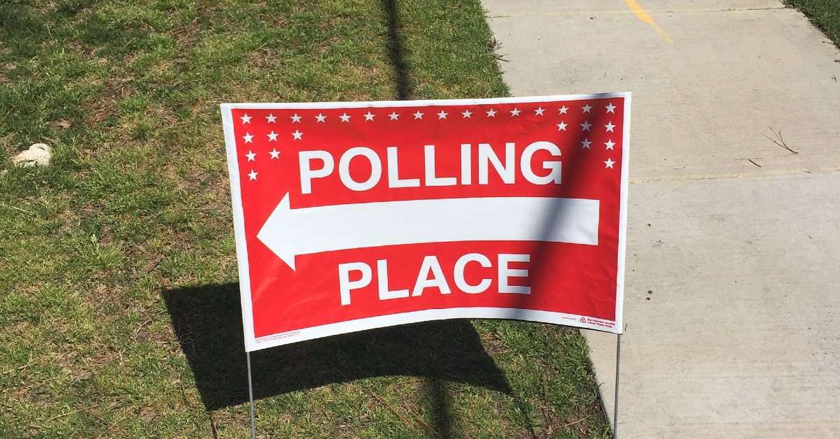 polling place directional sign